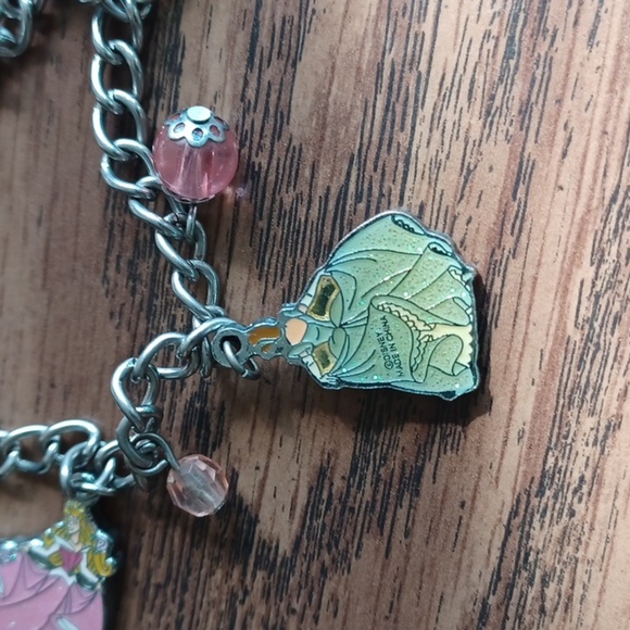 Disney Princess Silver 4 Charm Bracelet Tinkerbell, Belle, Cinderella, SleepingB - Picture 7 of 9